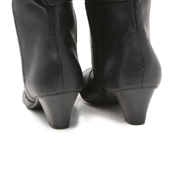 Jessica RUCKLES Deadstock Vegan Leather Slouch Boots Y2K Brown Tall Zipper - Picture 6 of 9